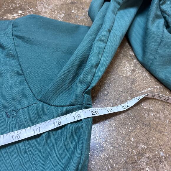 Vintage 60s Penneys Big Mac Herringbone Overalls Size 36S Green - Picture 5 of 10